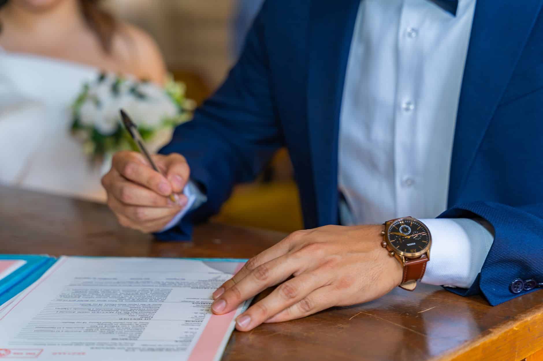 Contrat de mariage séparation de biens et documents de succession